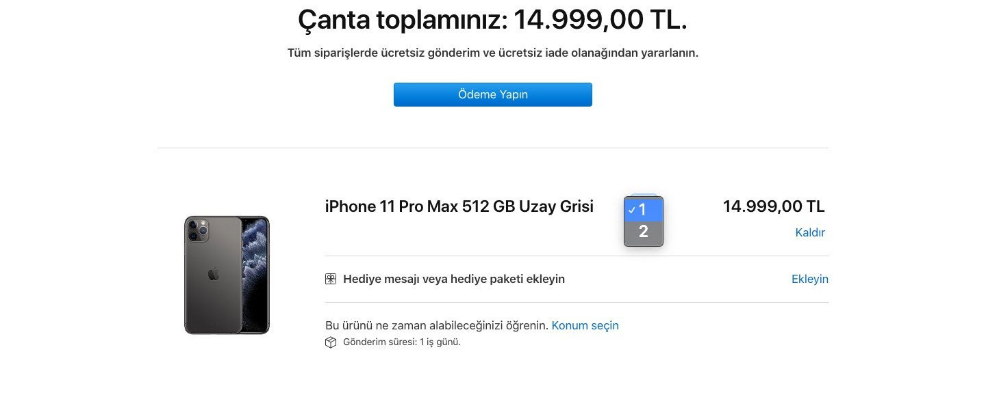 Teknoloji
Apple online alışverişlerde belirlenen ürünlerin satışını 2 adet ile sınırlandırdı

Paylaşılan bilgilere göre iPhone 8, iPhone 8 Plus, iPhone XR, iPhone 11, iPhone 11 Pro, iPhone 11 Max ve AirPods Pro modellerinin satışı sadece 2 adet ile sınırl