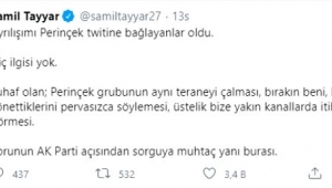  Şamil Tayyar, suskunluğunu bozdu