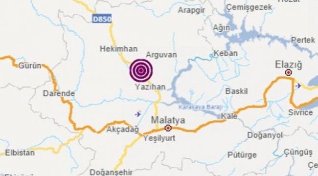 Malatya'da 4.5 büyüklüğünde deprem