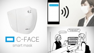 Japonya'da sekiz dilde çeviri yapabilen ve sosyal mesafeyi koruyan maske üretildi