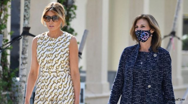 Melania Trump, Florida'da maskesiz 20.000 dolarlık Gucci elbisesiyle oy kullandı
