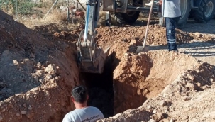Korkuteli'nde yeni imar yolları  üzerinde kanalizasyon çalışması