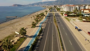 SAHİL BANDI BİSİKLET YOLUNUN KESTEL ETABI TAMAMLANDI MAHMUTLAR ETABINA BAŞLANDI