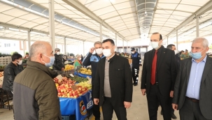 AVSALLAR KAPALI PAZAR YERİ HİZMETE AÇILDI BAŞKAN YÜCEL PAZAR ESNAFIYLA DUAYA KATILDI