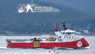 'Barbaros Hayrettin Paşa' sismik araştırma gemisi Çanakkale Boğazı'ndan geçti