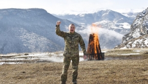 Aliyev, 28 yıl sonra işgalden kurtarılan Şuşa'da Nevruz ateşini yaktı