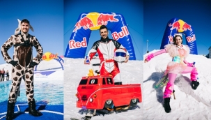 Red Bull Kar Havuzu filminde ünlü isimler buz gibi suyla dolu havuza atladılar