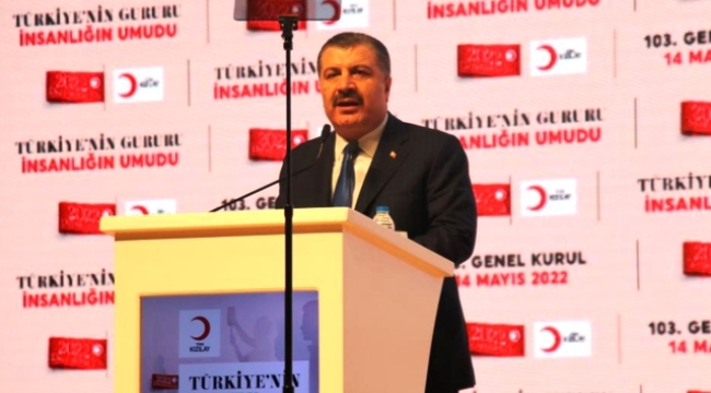 Sağlık Bakanı Fahrettin Koca, Türk Kızılay 103. Genel Kurulu'nda konuştu