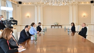 Azerbaycan Cumhurbaşkanı Aliyev, Aile ve Sosyal Hizmetler Bakanı Yanık'ı kabul etti