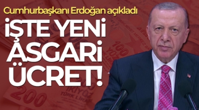 Cumhurbaşkanı Recep Tayyip Erdoğan, asgari ücretin 5 bin 500 lira olarak belirlendiğini açıkladı.