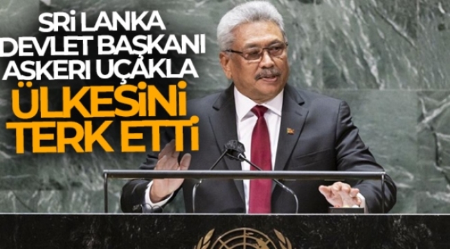 Sri Lanka devlet başkanı askeri uçakla ülkesini terk etti