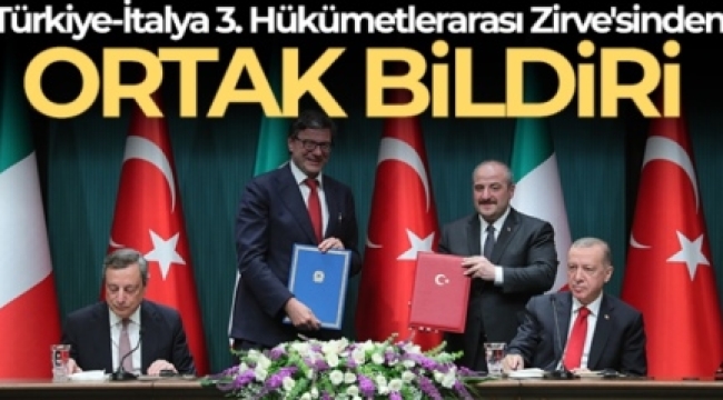 Türkiye-İtalya 3. Hükümetlerarası Zirve'sinin ardından ortak bildiri