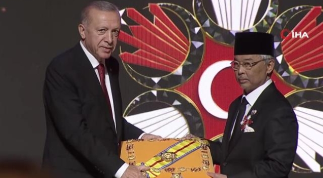 Cumhurbaşkanı Erdoğan, Malezya Kralı Sultan Abdullah Şah'a 'devlet nişanı' tevcih etti