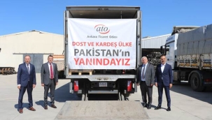 ATO'NUN PAKİSTAN İÇİN HAZIRLADIĞI YARDIM KOLİLERİ YOLA ÇIKTI…