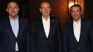 Bakan Çavuşoğlu, KKTC Cumhurbaşkanı Tatar'la görüştü