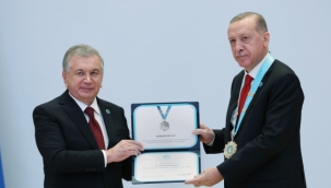 Cumhurbaşkanı Erdoğan'a Özbekistan'da 'Türk Dünyası Ali Nişanı' takdim edildi
