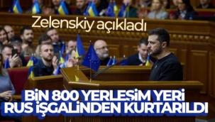 Zelenskiy: 'Bin 800 yerleşim yeri Rus işgalinden kurtarıldı'
