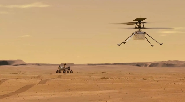 NASA'nın keşif aracı Perseverance, Ingenuity helikopterini fotoğrafladı