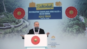 Cumhurbaşkanı Erdoğan, restorasyonu tamamlanan Aydos Kalesi ile Sultan Korusu'nun açılış törenine katıldı