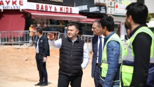 BAŞKAN YÜCEL CUMA PAZARI İNŞAATINDA İNCELEMELERDE BULUNDU