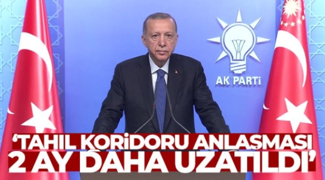 Cumhurbaşkanı Erdoğan: 'Tahıl koridoru anlaşması 2 ay daha uzatıldı'