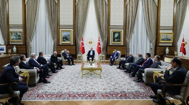 Cumhurbaşkanı Erdoğan, TBMM Başkanı Şentop ve Cumhur İttifakı liderlerini kabul etti