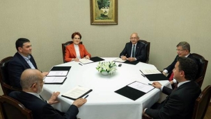 Millet İttifakı'nın genel başkanları CHP'de bir araya geldi