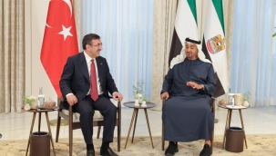 Cumhurbaşkanı Yardımcısı Yılmaz ve Bakan Şimşek, BAE Devlet Başkanı Nahyan ile bir araya geldi