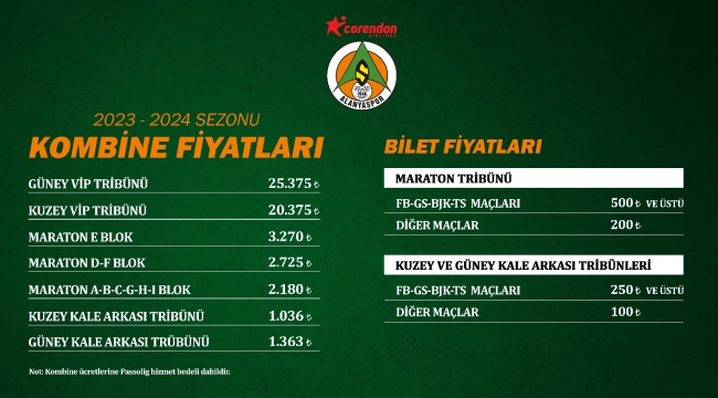 Alanyaspor'un kombineleri satışa çıktı