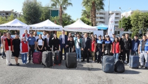 REKTÖR TÜRKDOĞAN VE KAYMAKAM ÜRKMEZER ÖĞRENCİLERİ KARŞILADI