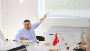 BAŞKAN YÜCEL'DEN KENTSEL DÖNÜŞÜM TOPLANTISI ALTSO VE MÜTBİR BAŞKANLARINA PROJEYİ ANLATTI
