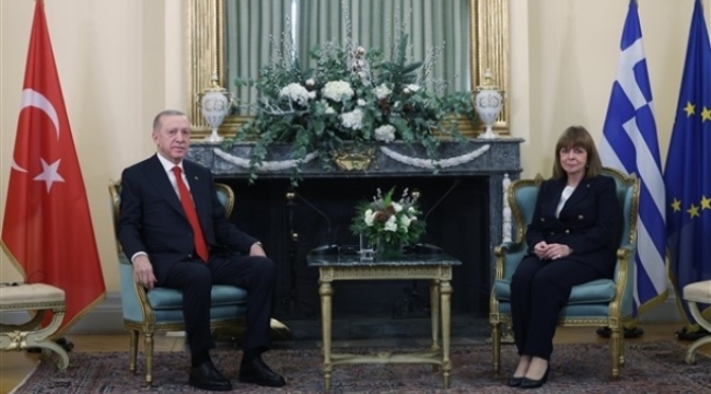 Cumhurbaşkanı Erdoğan, Yunanistan Cumhurbaşkanı Sakellaropoulou ile görüştü