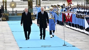 Cumhurbaşkanı Erdoğan, Azerbaycan Cumhurbaşkanı Aliyev'i resmi törenle karşıladı