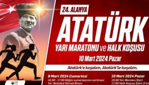 24. ALANYA ATATÜRK HALK KOŞUSU VE YARI MARATONU YAPILACAK