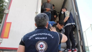 Amasya'da mercimek yüklü tırdan 40 Afgan göçmen çıktı