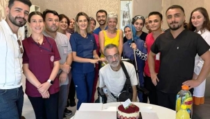 Alanya EAH'ta palyatif bakım hastasına sürpriz doğum günü kutlaması