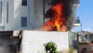 Bahçe temizliği için yakılan ateş yangınla bitti