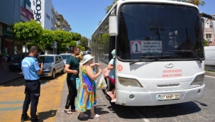 Alanya'da halk otobüsleri ve taksiler denetlendi