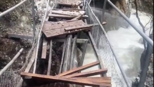 Alanya'da kopan taşlar Sapadere Kanyonu'ndaki yürüyüş parkurunu tahrip etti