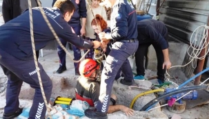 Dinamodaki arızayı gidermek için girdi, operasyonla kurtarıldı