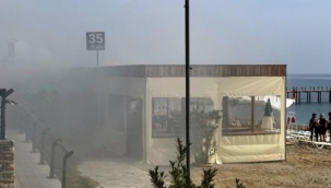 Alanya'da sahil büfesinde yangın çıktı