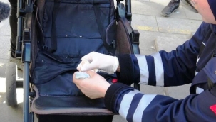 Topladığı paraları bebek arabasına saklamış