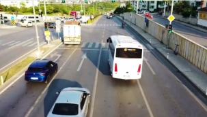 Alanya'da drone destekli uygulamada sürücülere ceza yağdı