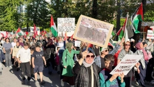 Alanya'da İsrail'in Gazze'ye yönelik saldırıları protesto edildi