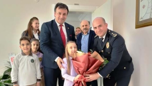 Alanya'da yarının büyüklerinden polislere ziyaret