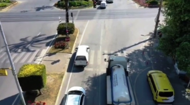  Alanya'da sürücülere havadan yine ceza yağdı