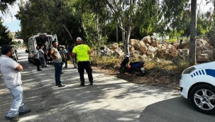 Kontrolden çıkan motosiklet devrildi, sürücü yaralandı