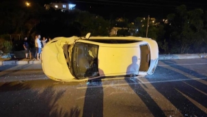 Takla atan araçtan burnu bile kanamadan çıktı