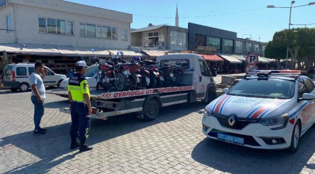 Alanya'da kurallara uymayan motosiklet sürücülerine ceza yağdı