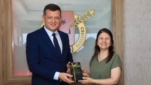 Kaymakam Ürkmezer'den AGC'ye veda ziyareti 